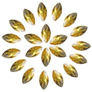 48 Pcs 13x27mm Crystal Big Rhinestones Pointback Horse Eye Shaped Gemstones